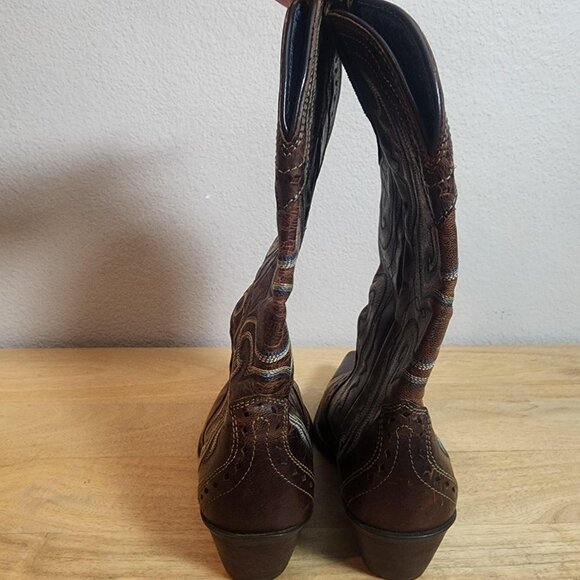 Ariat Boots Womens Size 6B Brown Leather Western Cowboy ATS Square Toe - Picture 4 of 14